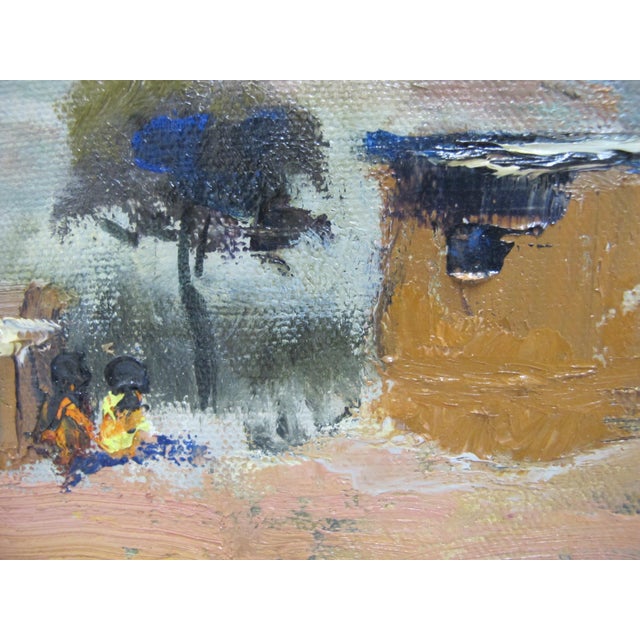 Southwest Mountain Landscape Adobe House Signed Oil Painting in Gilt Frame For Sale In Portland, OR - Image 6 of 8