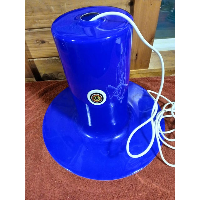 C. 1960 Blue Glass Lattimo Sun Pendant Lamp Shade by Alessandro Pianon for Vistosi For Sale - Image 10 of 18