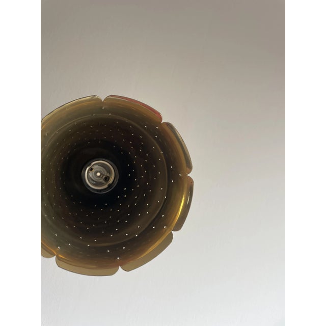 Scandinavian Modern Brass Pendant with Perforated Shade from Borens, Sweden, 1960s For Sale - Image 4 of 6