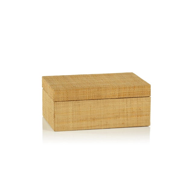 Contemporary Mati Natural Grasscloth Decorative Box, 9"x 6" x 4" For Sale - Image 3 of 3