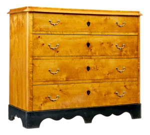 Swedish Empire Revival Birch Chest of Drawers, 1870s
