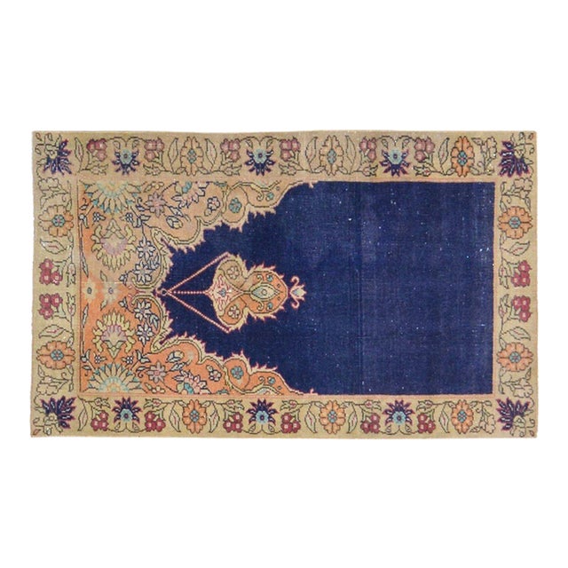 Vintage Turkish Anatolian Hand Knotted Wool Rug, 2'4''x4' For Sale