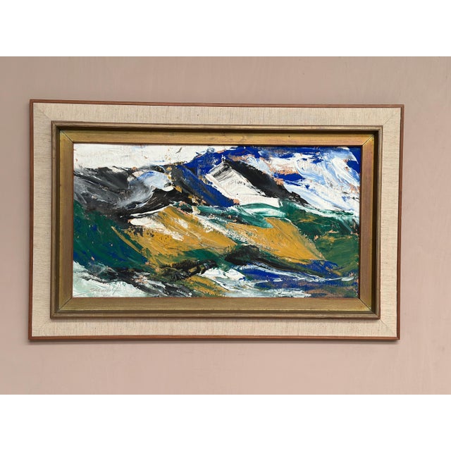 Svendolf Carlsson, Mountains, 1950s, Oil on Board, Framed For Sale - Image 10 of 15