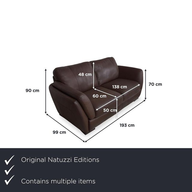 Modern A399 3-Seater, 2-Seater and Lounge Chair in Dark Brown Leather from Natuzzi Editions, Set of 3 For Sale - Image 3 of 18