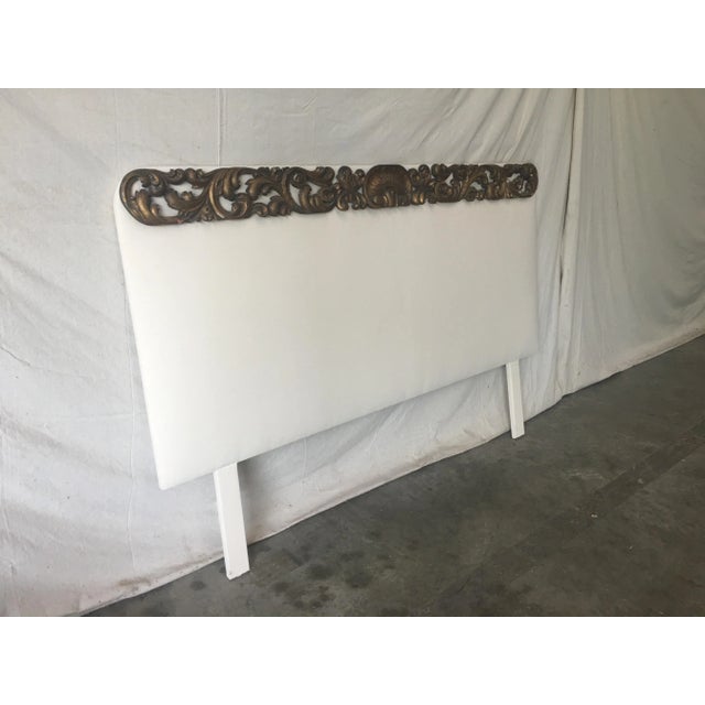 Italian Upholstered Headboard With 19th C Gilt Fragment Accents Chairish