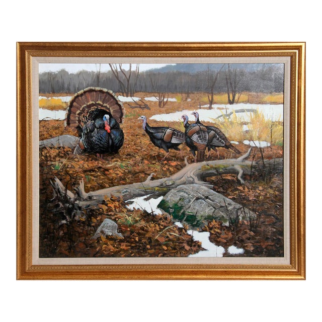 Marcel Bordei, Early Spring (Wild Turkeys), Painting For Sale