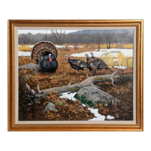 Marcel Bordei, Early Spring (Wild Turkeys), Painting