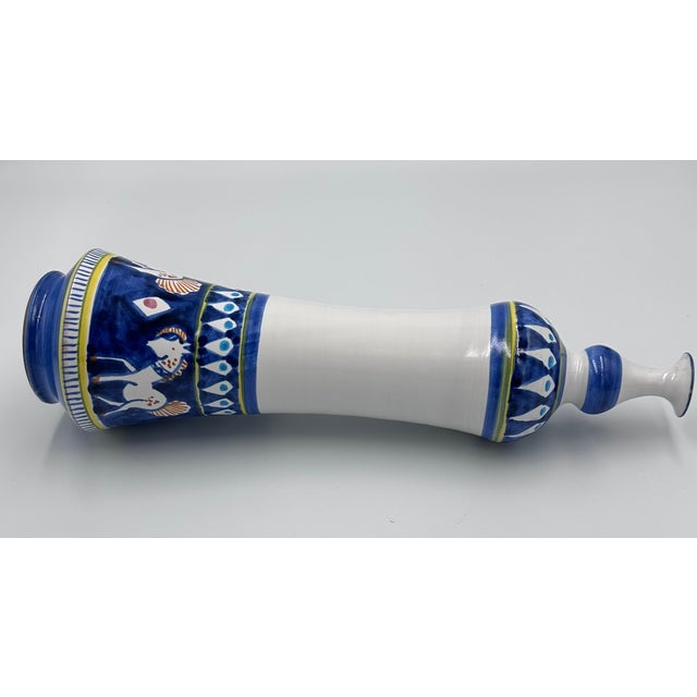 VIETRI Vintage Vietri Hand-Painted Cassetta Italian Faiance Ceramic Bud Vase For Sale - Image 4 of 8