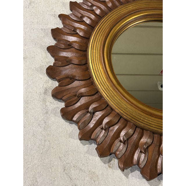 Vintage Extra Large Sunburst 52” Mirror For Sale - Image 9 of 11