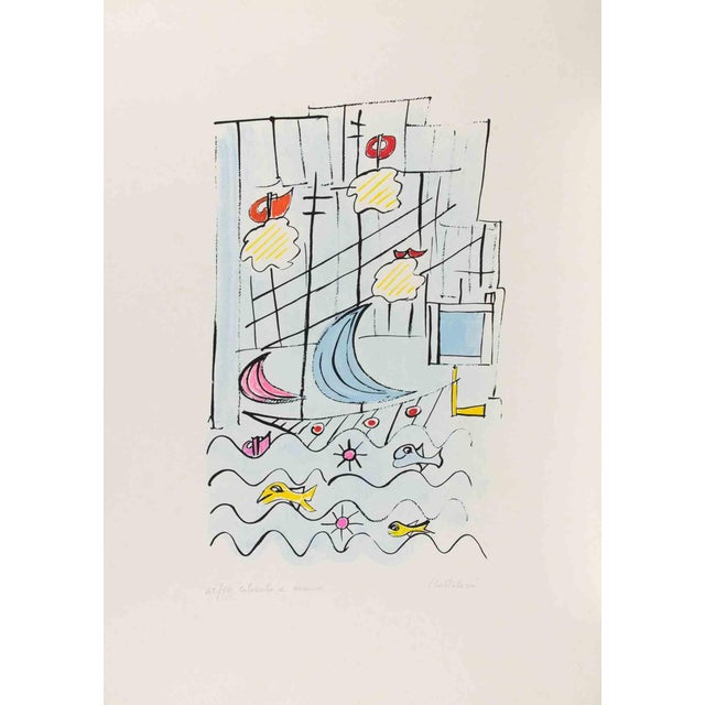 Lillo Bartoloni, Seascape, Lithograph, 1980s For Sale