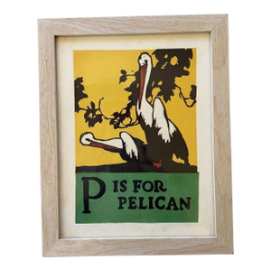 P Is for Pelican - Cb Falls 1923 - Original Woodblock Print From the Abc Book