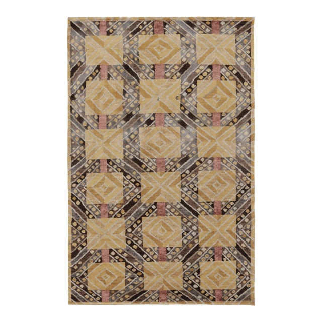 Contemporary Scandinavian Style Geometric Wool Rug by Rug & Kilim, India For Sale