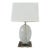 Late 20th Century Lauren by Ralph Lauren Faceted Crystal Table Lamp on Lucite Base With White Linen Shade For Sale