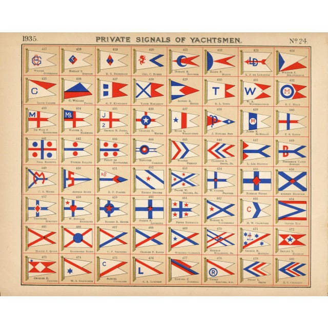 An exceptional set of four original Private Signals of Yachtsmen reference pages published by Lloyd's Register of Yachts,...
