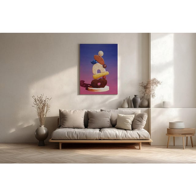 Brown 2026, Kinetic Sculpture of Terra Cota Totem, Acrylic Paint on Canvas, Organic Modern Shapes on Earth Tones by Ryan Rivadeneyra For Sale - Image 8 of 8