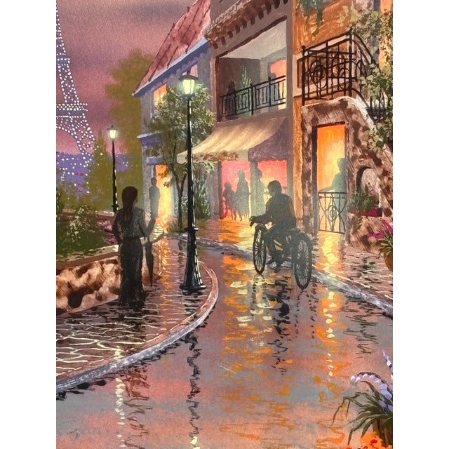 Art Deco "Eiffel Way" Framed Limited Edition Serigraph Artwork by Kenneth Shotwell For Sale - Image 3 of 10