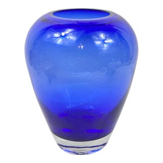 Large Cobalt Blue Glass Vase For Sale