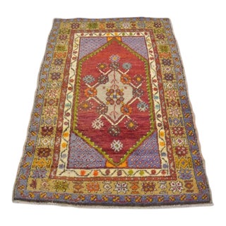 Vintage Anatolian Wool Decorative Carpet For Sale