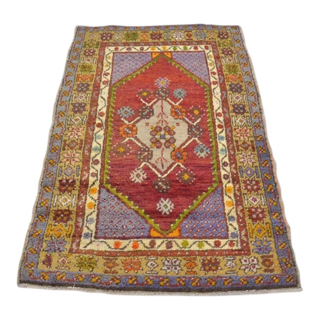 Vintage Anatolian Wool Decorative Carpet For Sale