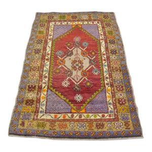 Vintage Anatolian Wool Decorative Carpet
