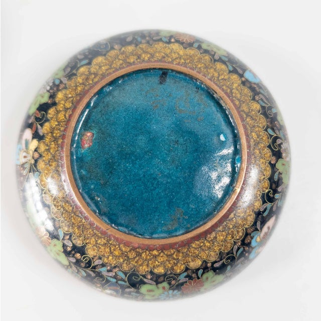 19th Century Japanese Meiji Period Cloisonne Enamel Potpourri or Censer Dish For Sale - Image 15 of 16
