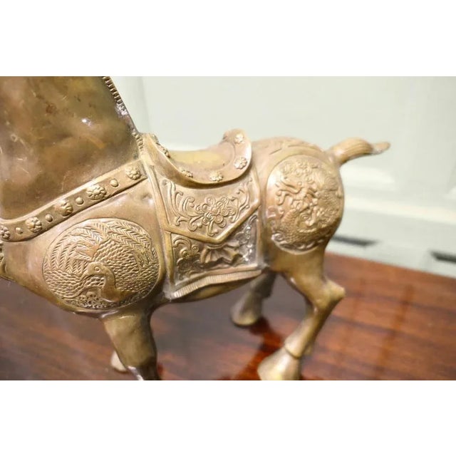 Vintage Decorated Bronze Tang Horse, 1950 For Sale - Image 6 of 8