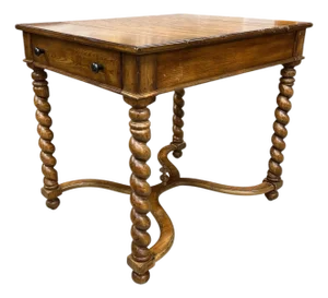 Eddie Bauer by Lane Kitchen Game Table Barley Twist Legs Two Drawers