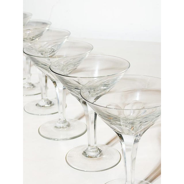 Crystal Champagne Coupes from Val Saint Lambert, Set of 8 For Sale - Image 3 of 6