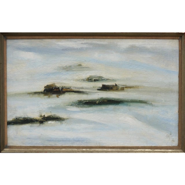 Mid Century Abstracted Landscape Adobe Houses by S. Gallotti For Sale In Monterey, CA - Image 6 of 6
