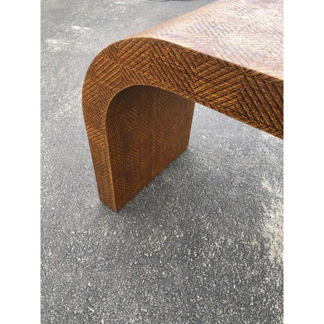 Paint Vintage Seagrass Waterfall Console Table For Sale - Image 7 of 13