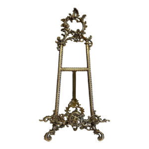 Vintage Very Large Ornate Victorian Brass Table Easel