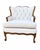 1970s Vintage French Provincial Cream Tufted Wingback Lounge Accent Chair Attributed to Bassett Furniture For Sale - Image 5 of 6