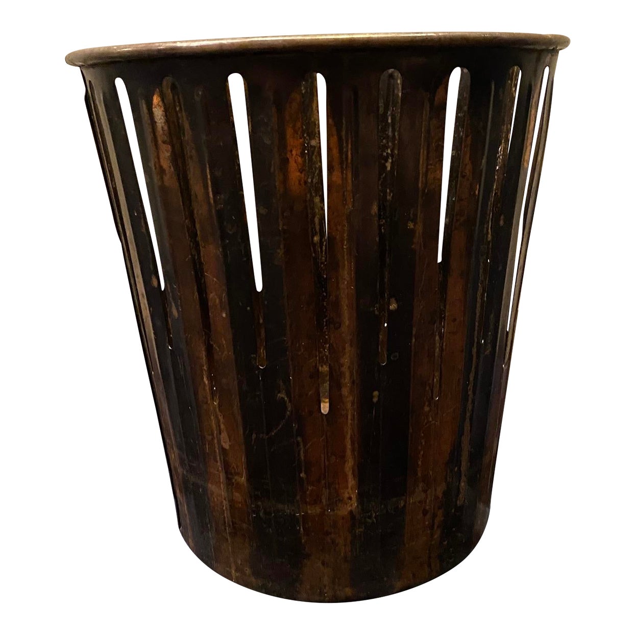 Early 20th Century Antique Industrial Metal Waste Basket, Erie Art