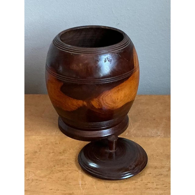 Vintage Turned Wood Lidded Jar For Sale - Image 10 of 12
