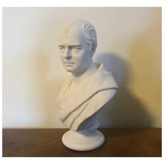 English Large Antique 19th Century English Parian Library Portrait Bust of Sir Walter Scott (1771 - 1832) in Classical Robes by E. W. Wyon For Sale - Image 3 of 12