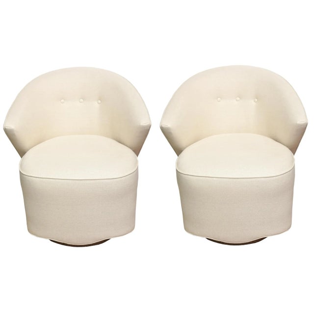 These pair of fully RESTORED sensational vintage MIchael Wolk for Directional swivel lounge and or side chairs are amazing...