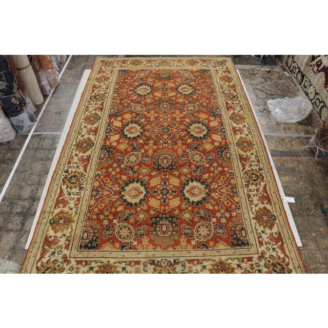Arts & Crafts Late 19th Century Antique Arts & Crafts Rug in Rust With Floral Patterns, From Rug & Kilim For Sale - Image 3 of 9
