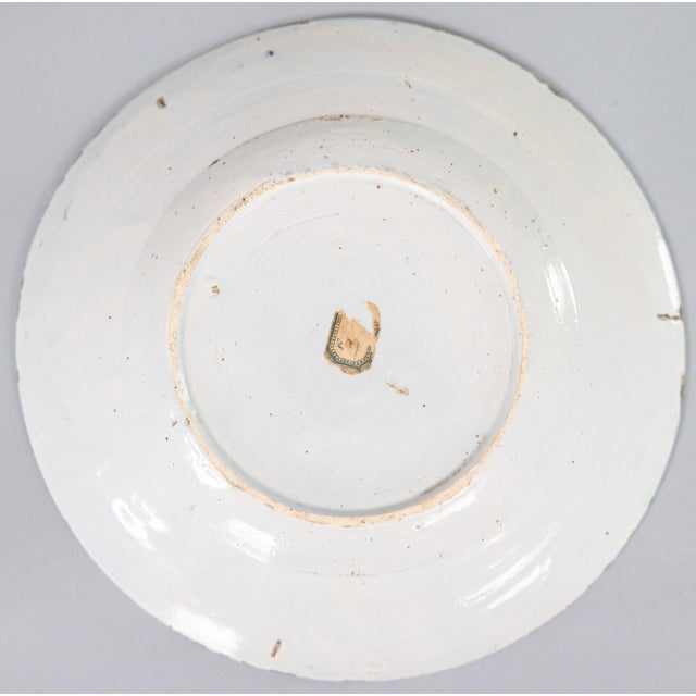18th Century Antique 18th Century Dutch Delft Faience Floral Plate For Sale - Image 5 of 6