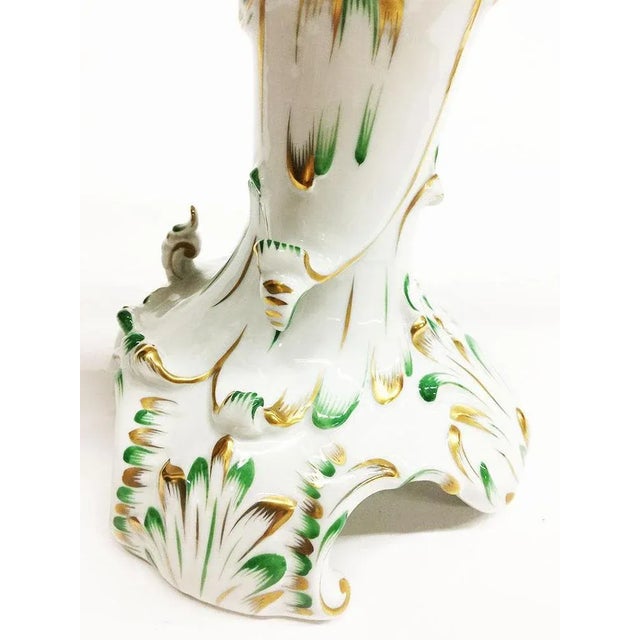 Large Baroque Style Green and Gold Porcelain Candelabra from Herend Hungary For Sale - Image 9 of 18