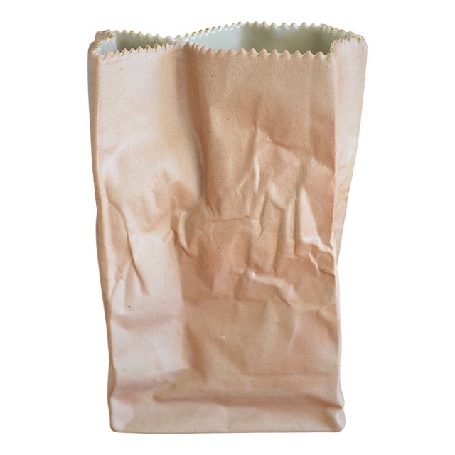 Pop Art Paper Bag Vase in Porcelain by Tapio Wirkkala for Rosenthal Studio Line, 1970s For Sale
