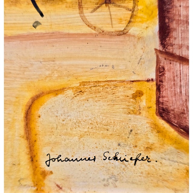 Johannes Schiefer -1950s Naive Street Scene at Spring -Oil Painting For Sale - Image 4 of 13