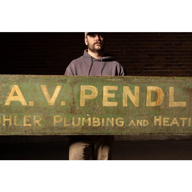 American Early 20th Century "A. V. Pendl" - Kohler Plumbing Sign For Sale - Image 3 of 6