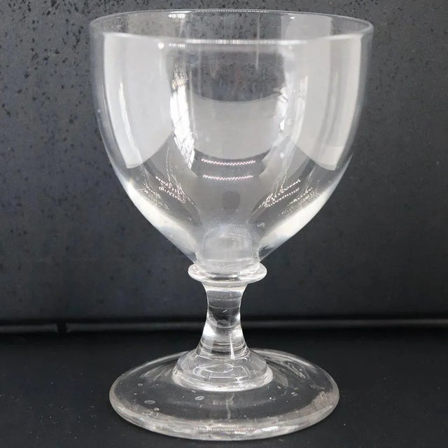 Traditional Two English Georgian Clear Glass Rummer Drinking Glasses For Sale - Image 3 of 6