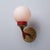 Metal Italian Brass, Red Lacquered Metal, and Opaline Glass Globe Wall Sconce, 1950s For Sale - Image 7 of 8