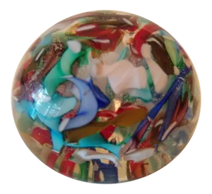 Vintage Confetti Themed Murano Blown Glass Paperweight