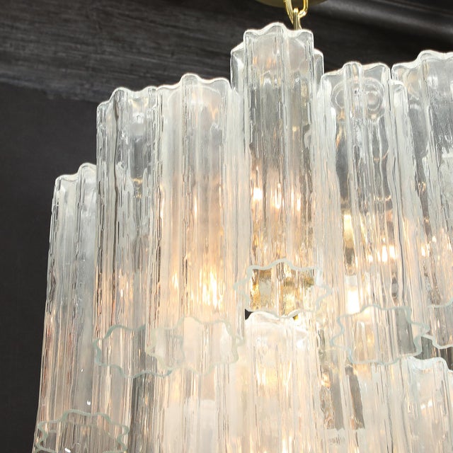 Mid-Century Modernist Murano Glass Tronchi Chandelier W/ Brass Fittings For Sale - Image 17 of 18