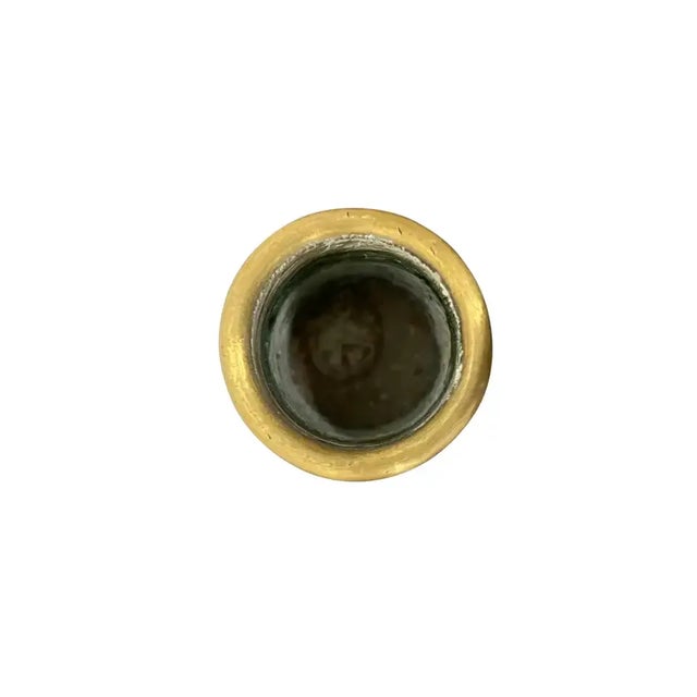 Metal Pair of Folk Art Candlesticks For Sale - Image 7 of 9