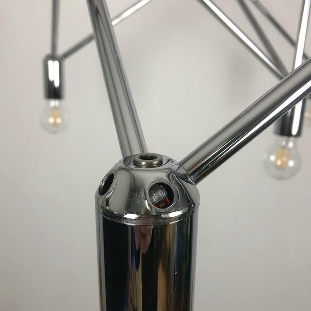 Metal German Chandelier Light Structure with 9 Burning Points from Kinkeldey, 1960s For Sale - Image 7 of 14