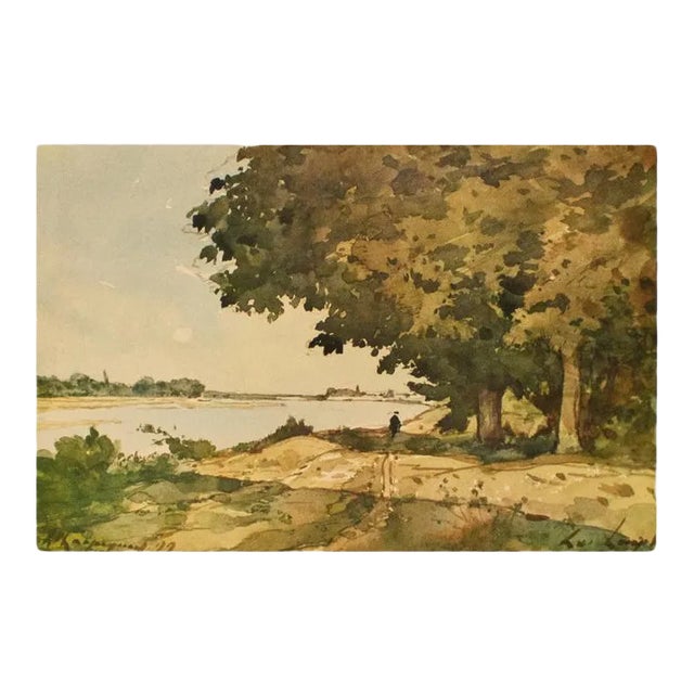 After H. J. Harpignies "On the Shore", First Edition Cottage Style Vintage Print For Sale