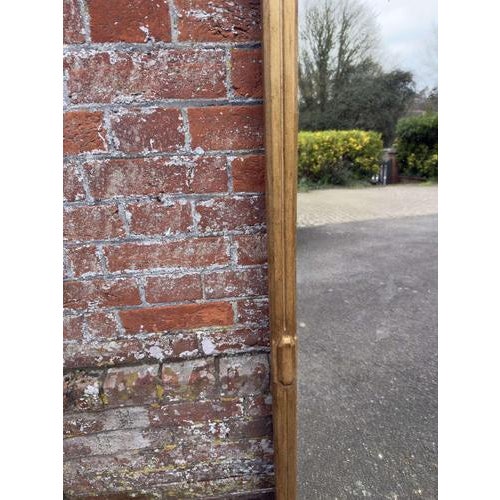 Large Antique English Gilt Carved Wood Overmantle Mirror with Shaped Top, 19th Century For Sale - Image 4 of 7